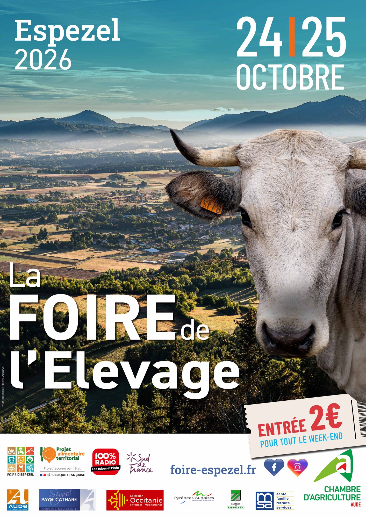 Affiche de la Foire de l’élevage d’Espezel, 24 et 25 octobre 2026